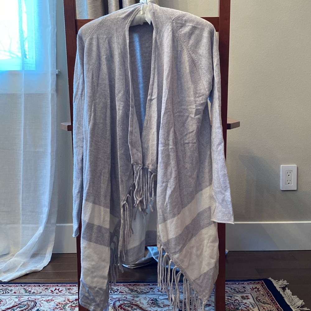 Kinross cashmere cardigan with fringe